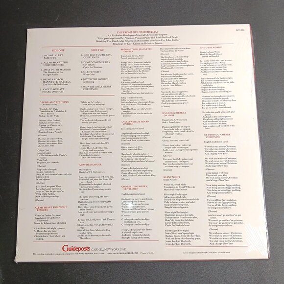 The Treasures of Christmas Vinyl Record Sealed Guideposts LP 1982 Holiday Music - Picture 2 of 7